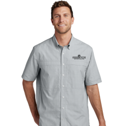 Port Authority Short Sleeve UV Daybreak Shirt (Silver/Gusty Grey Plaid)